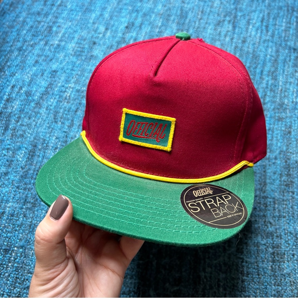 Keep it Official California Brand Strap Back Hat in Red Green Yellow